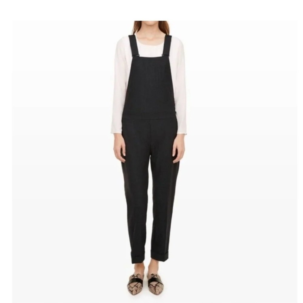 Club Monaco Eli Wool Overalls Adjustable Straps Cuffed Hems Charcoal Gray Size 4